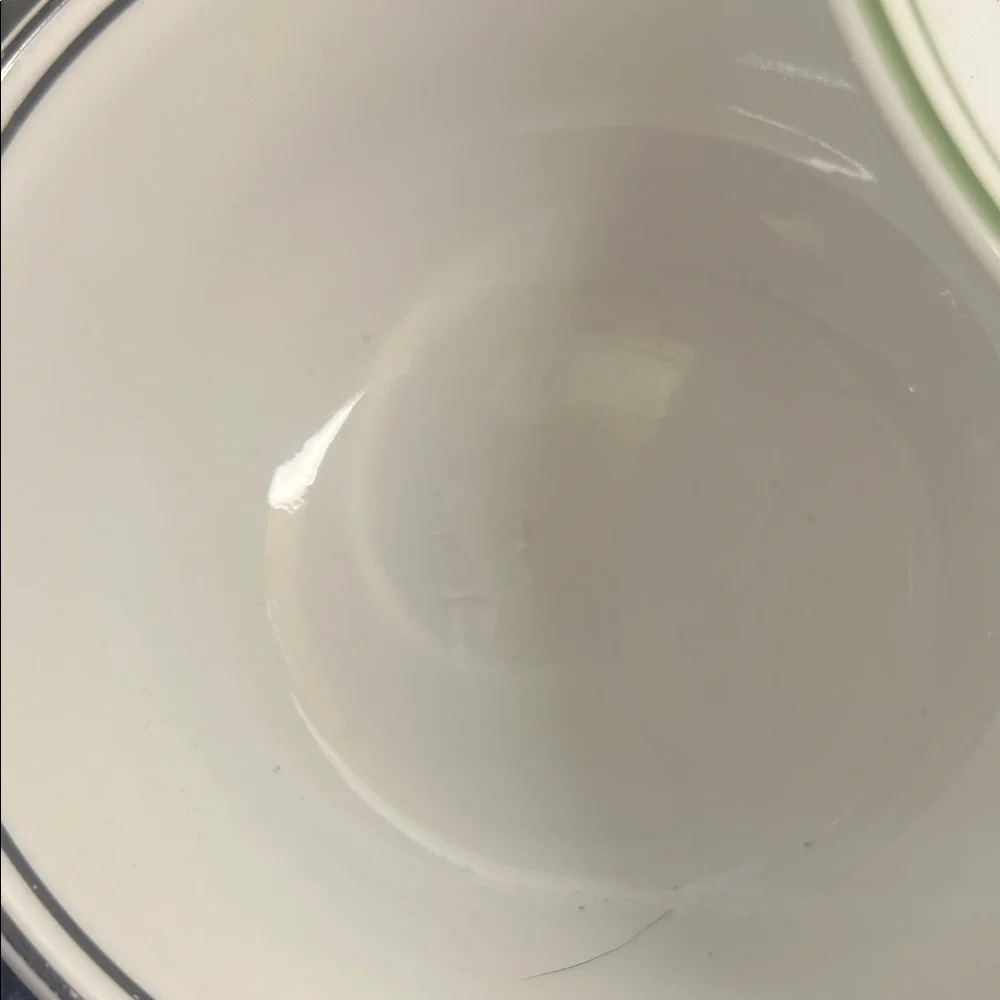 Corelle White Bowls with Green and Black Trim